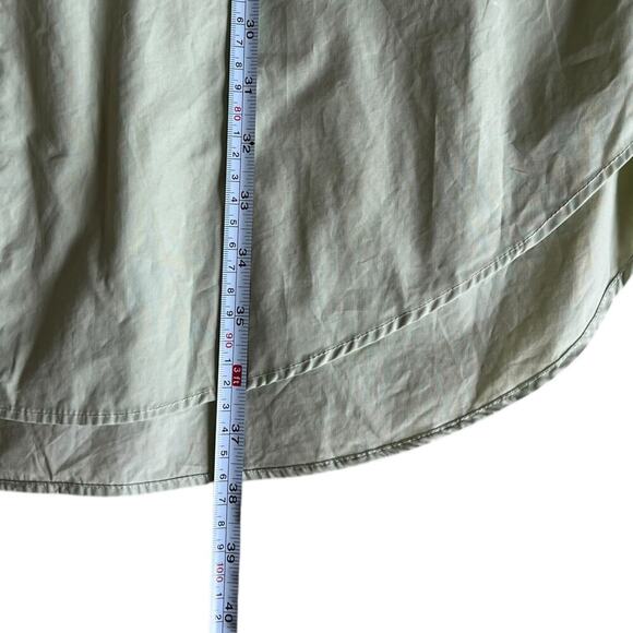 English Factory Shirt Dress Large Light Green Long Sleeve Button Down Minimalist - Picture 9 of 10